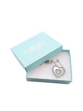 Park Lane Heart Pendant Necklace With Mother-Of-Pearl Abalone Inlay & Crystal
